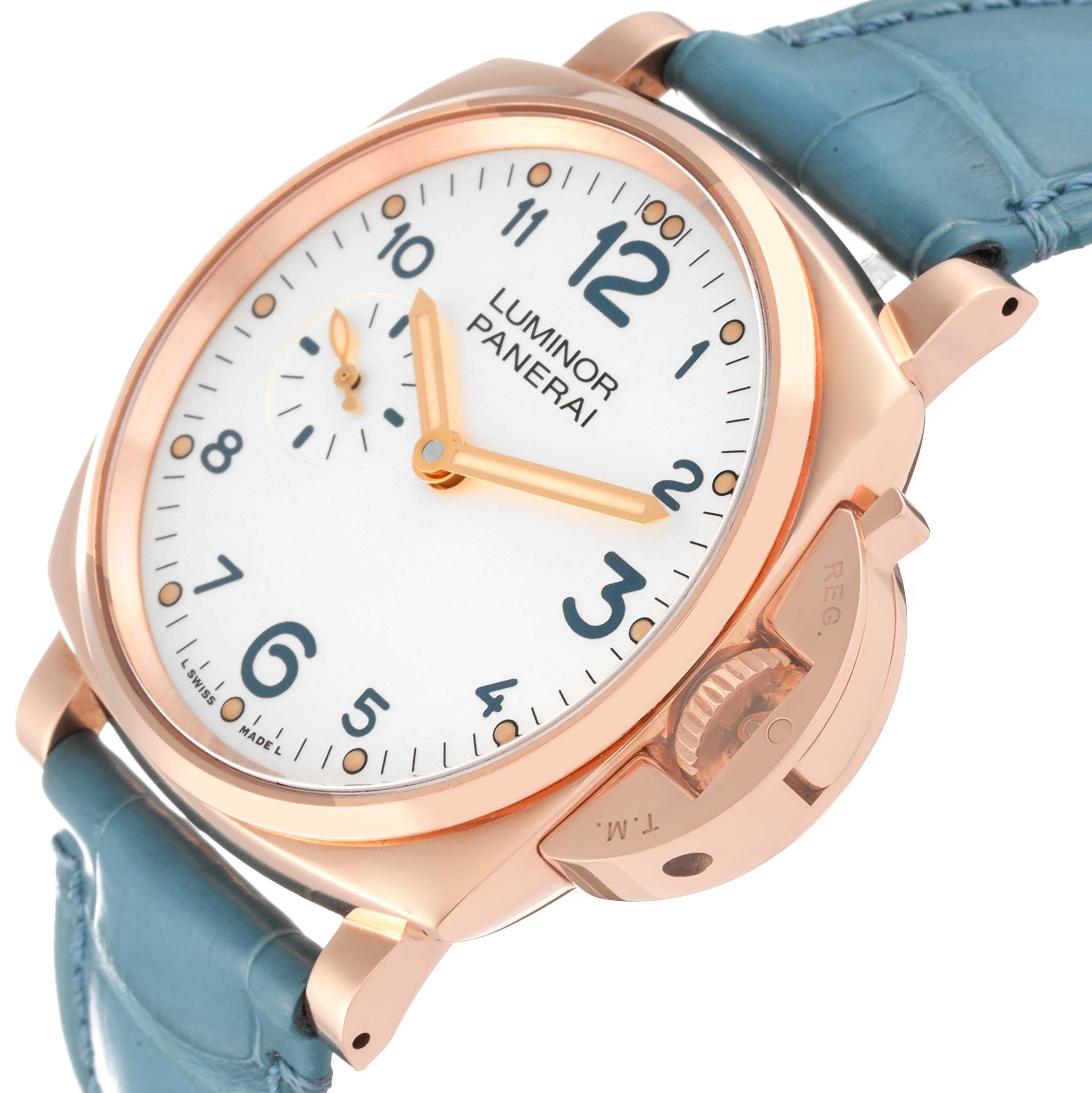 Men's Panerai Luminor Due Rose Gold Ivory Dial Mens Watch PAM00741 For Sale