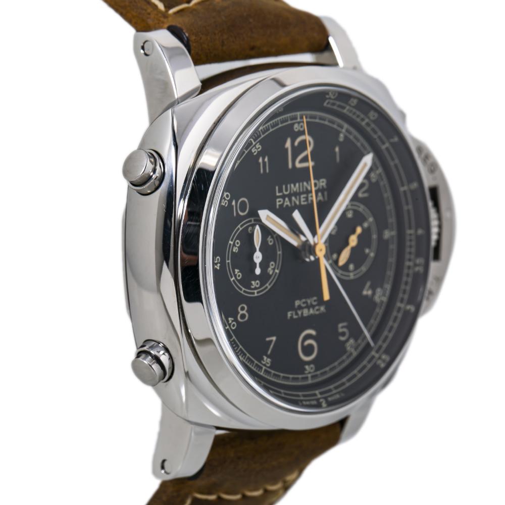 Men's Panerai Luminor Flyback PAM00653 Chronograph Automatic Mens Watch Box&Paper44MM  For Sale