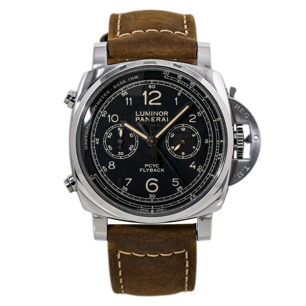 Panerai Luminor Flyback PAM00653 Chronograph Automatic Mens Watch Box&Paper44MM  For Sale