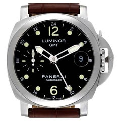 Panerai Luminor GMT Automatic Steel Black Dial Watch PAM00159 Box Papers
