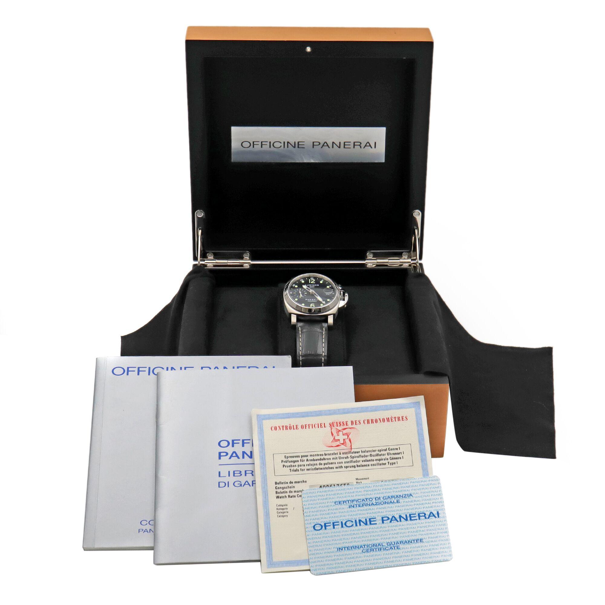 Panerai Luminor GMT Steel Black Dial Automatic Men's Watch PAM00159 1