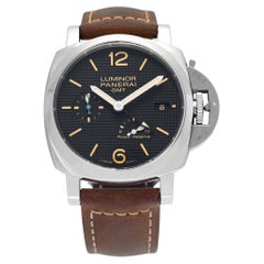 Used Panerai Luminor GMT Stainless Steel Wristwatch Ref PAM01537