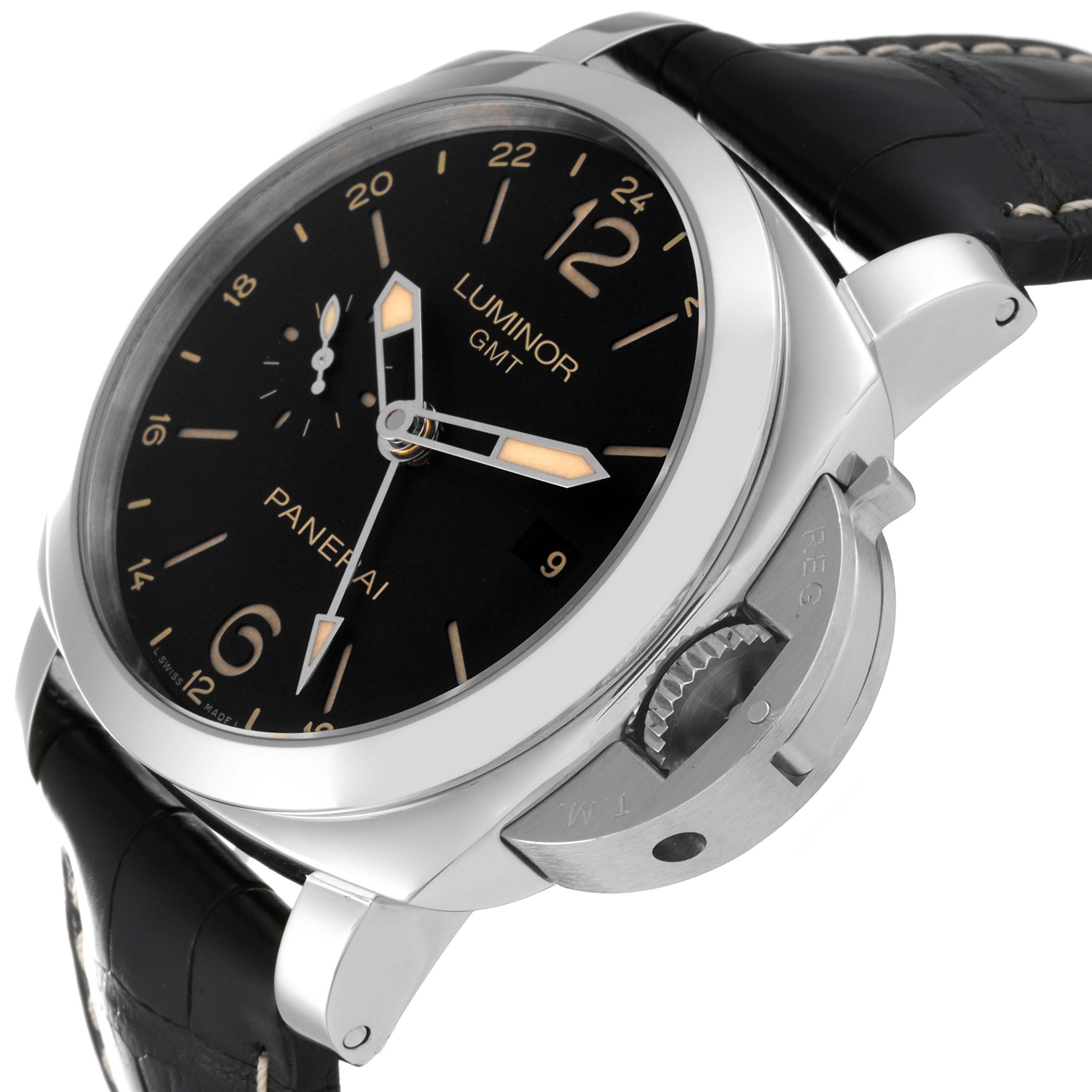 Panerai Luminor GMT 44mm Steel Mens Watch PAM00531 Papers For Sale 7