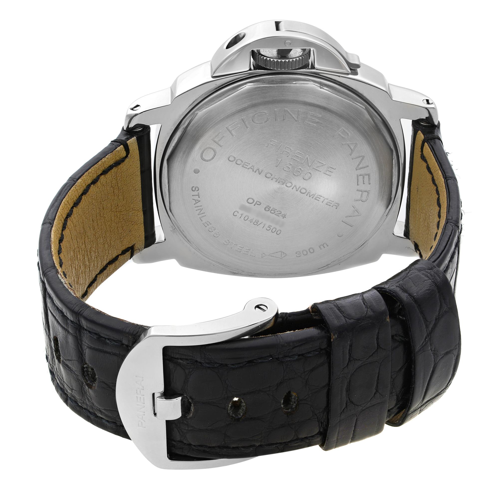 Panerai Luminor GMT Edelstahl schwarzes Zifferblatt Automatik Herrenuhr PAM00063 2