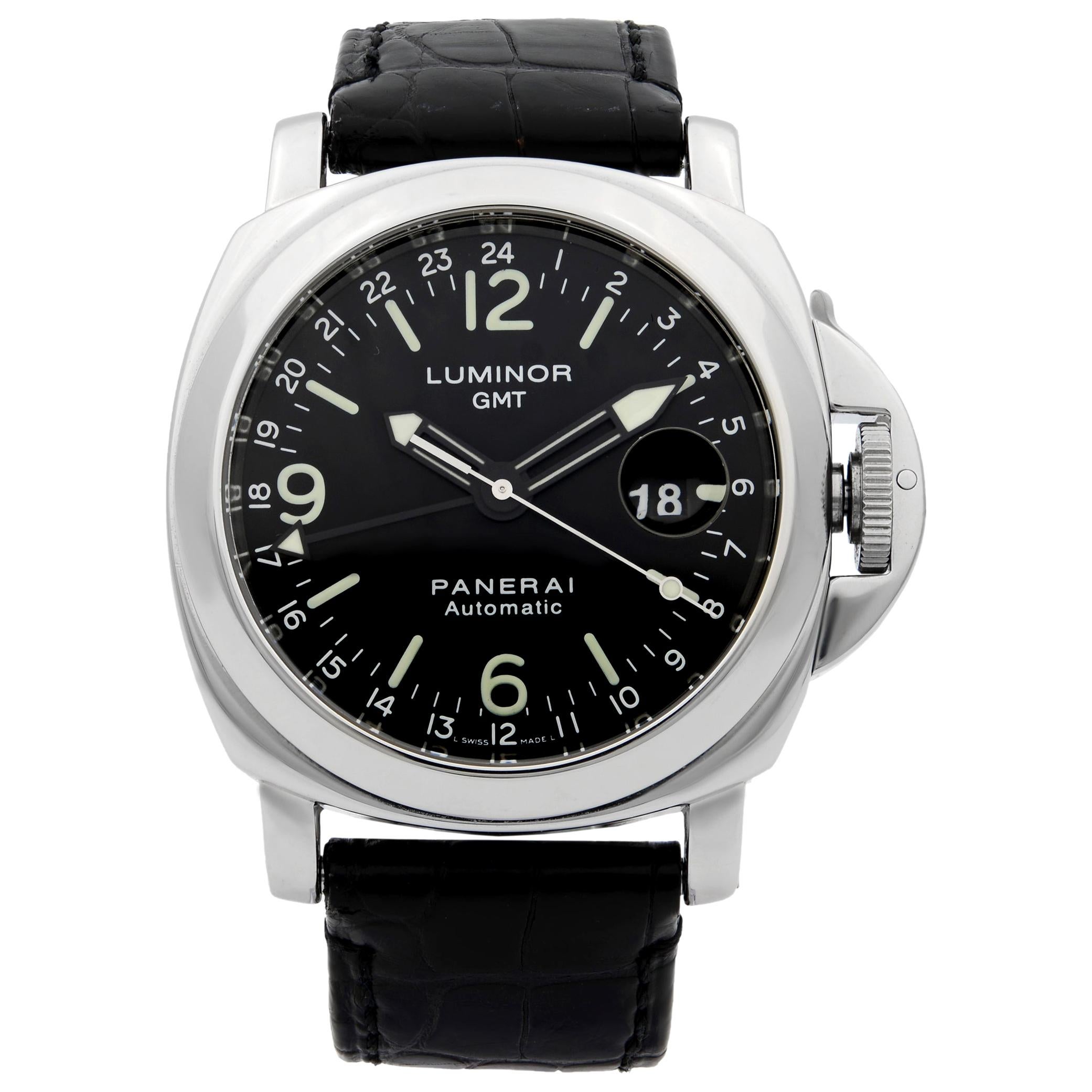 Panerai Luminor GMT Stainless Steel Black Dial Automatic Men's Watch PAM00063