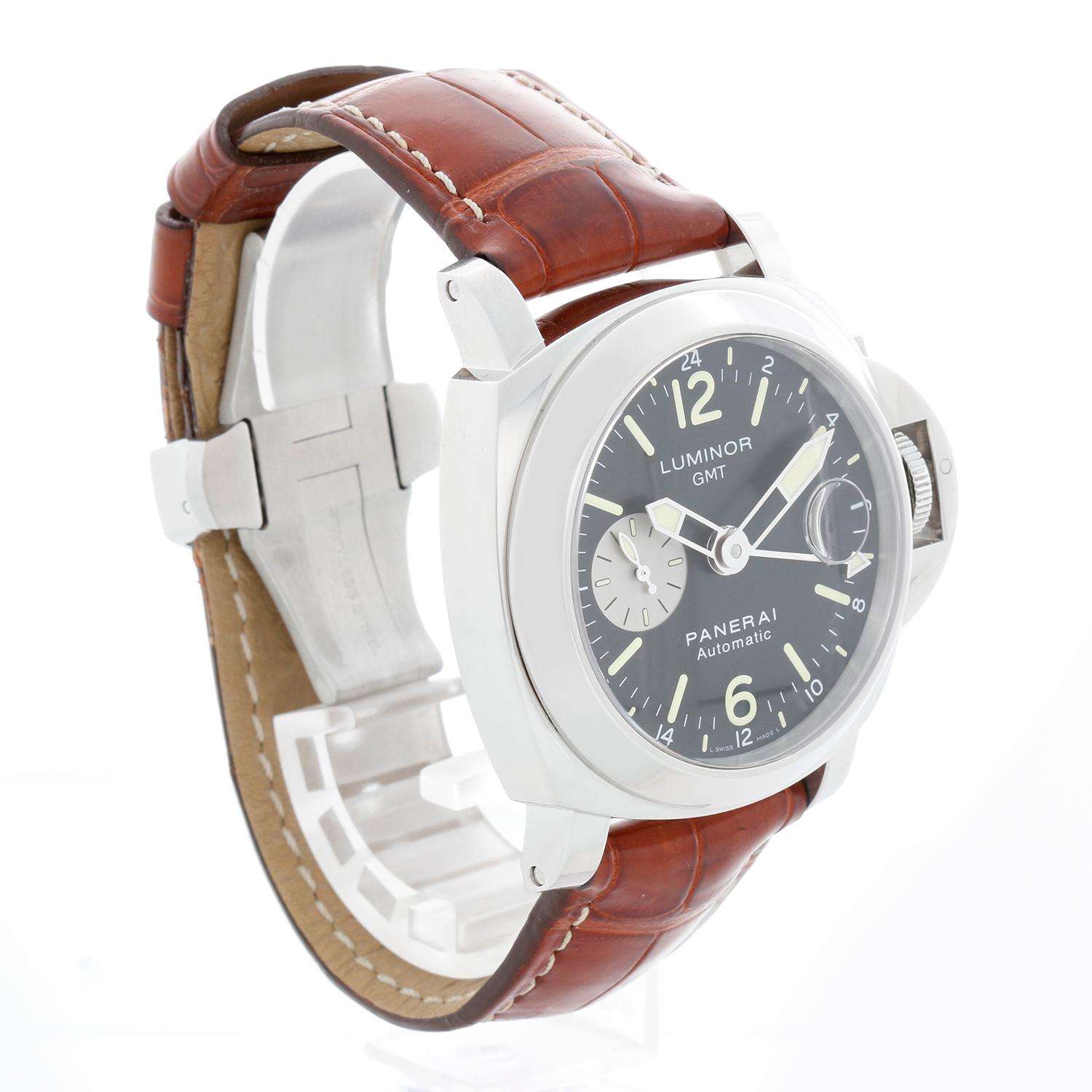 De los hombres Reloj de caballero Panerai Luminor GMT de acero inoxidable PAM 88 en venta
