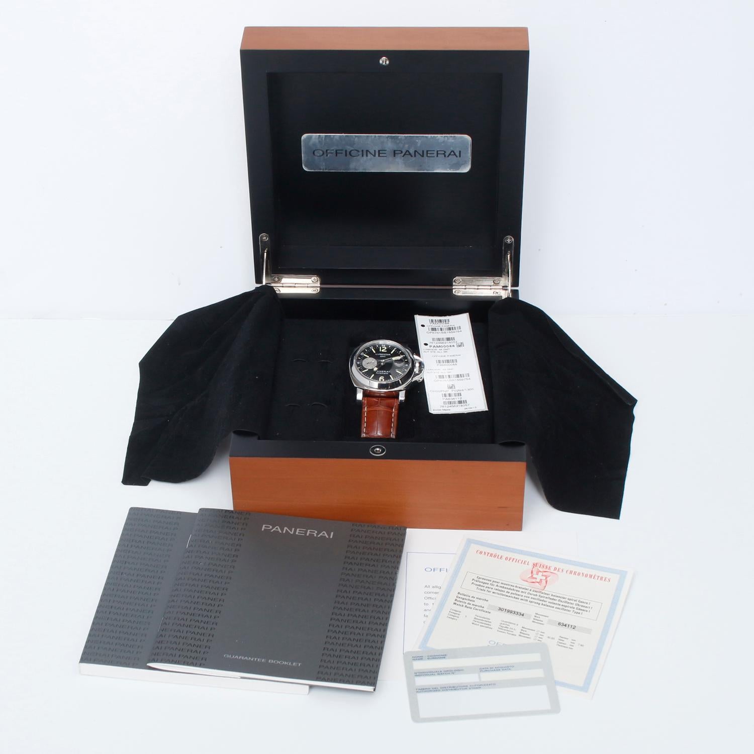 Reloj de caballero Panerai Luminor GMT de acero inoxidable PAM 88 en venta 2