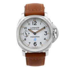 Panerai Luminor Logo Steel Wite Dial Hand-Wind Men
s Watch PAM00778