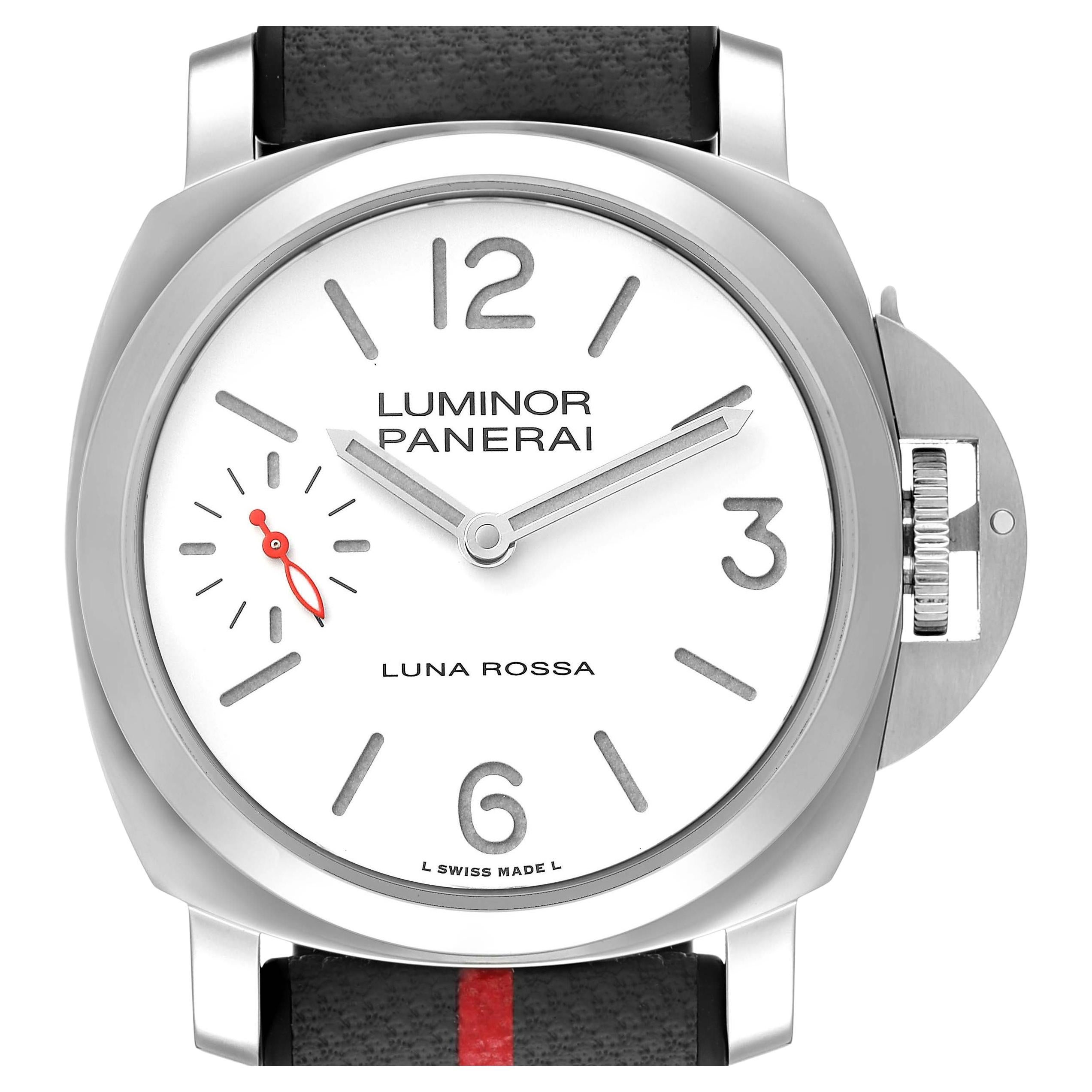 Panerai Luminor Luna Rossa 44mm White Dial Mens Watch PAM01342 Unworn