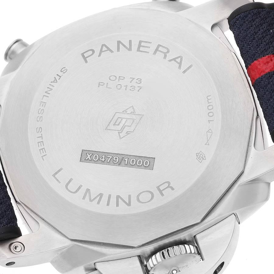 Panerai Luminor Luna Rossa Chrono Steel Mens Watch PAM01303 Unworn In Excellent Condition For Sale In Atlanta, GA