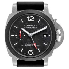 Used Panerai Luminor Luna Rossa GMT Titanium Carbotech Watch PAM01096 Unworn