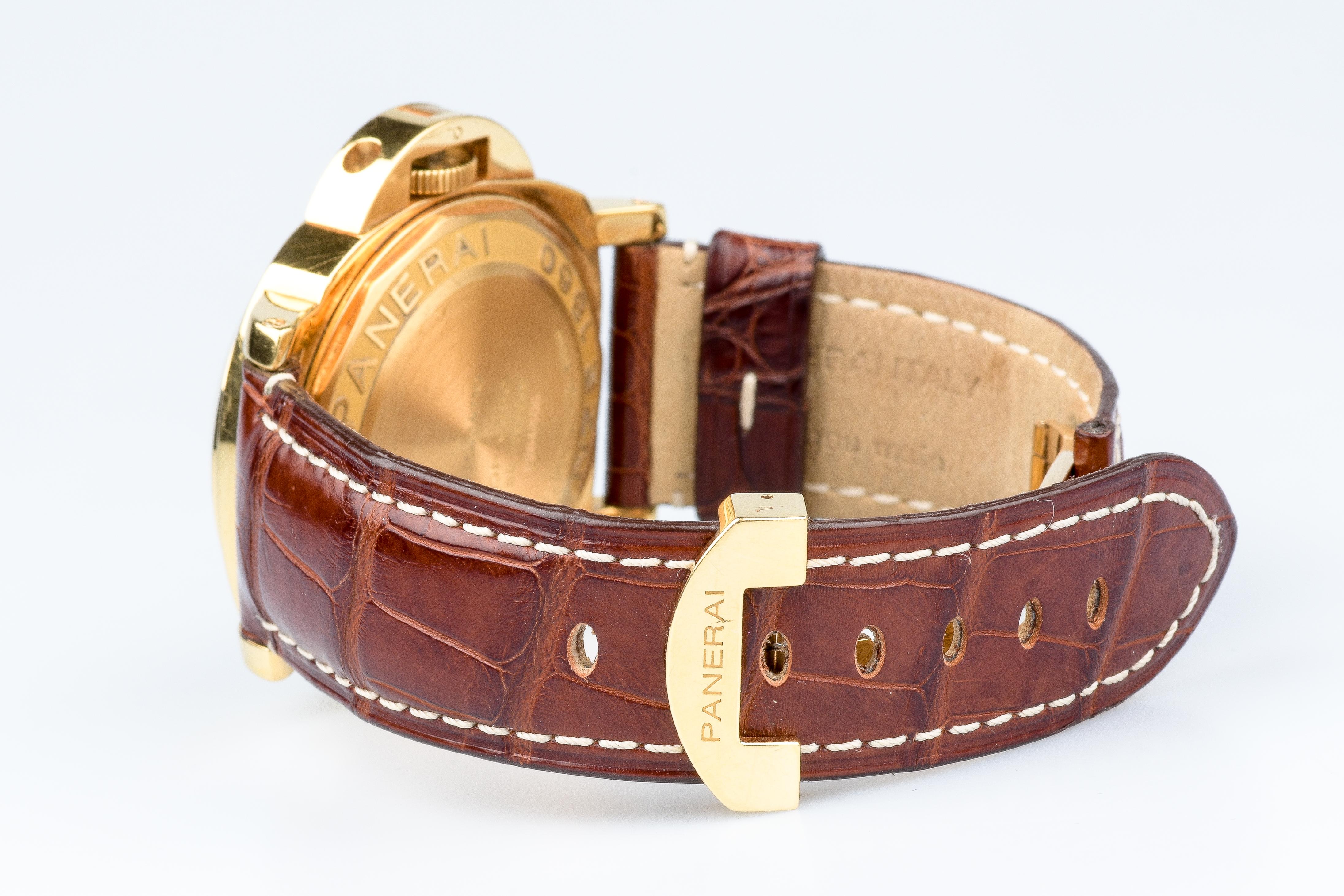 Panerai Luminor Marina 18 carat yellow gold watch 3
