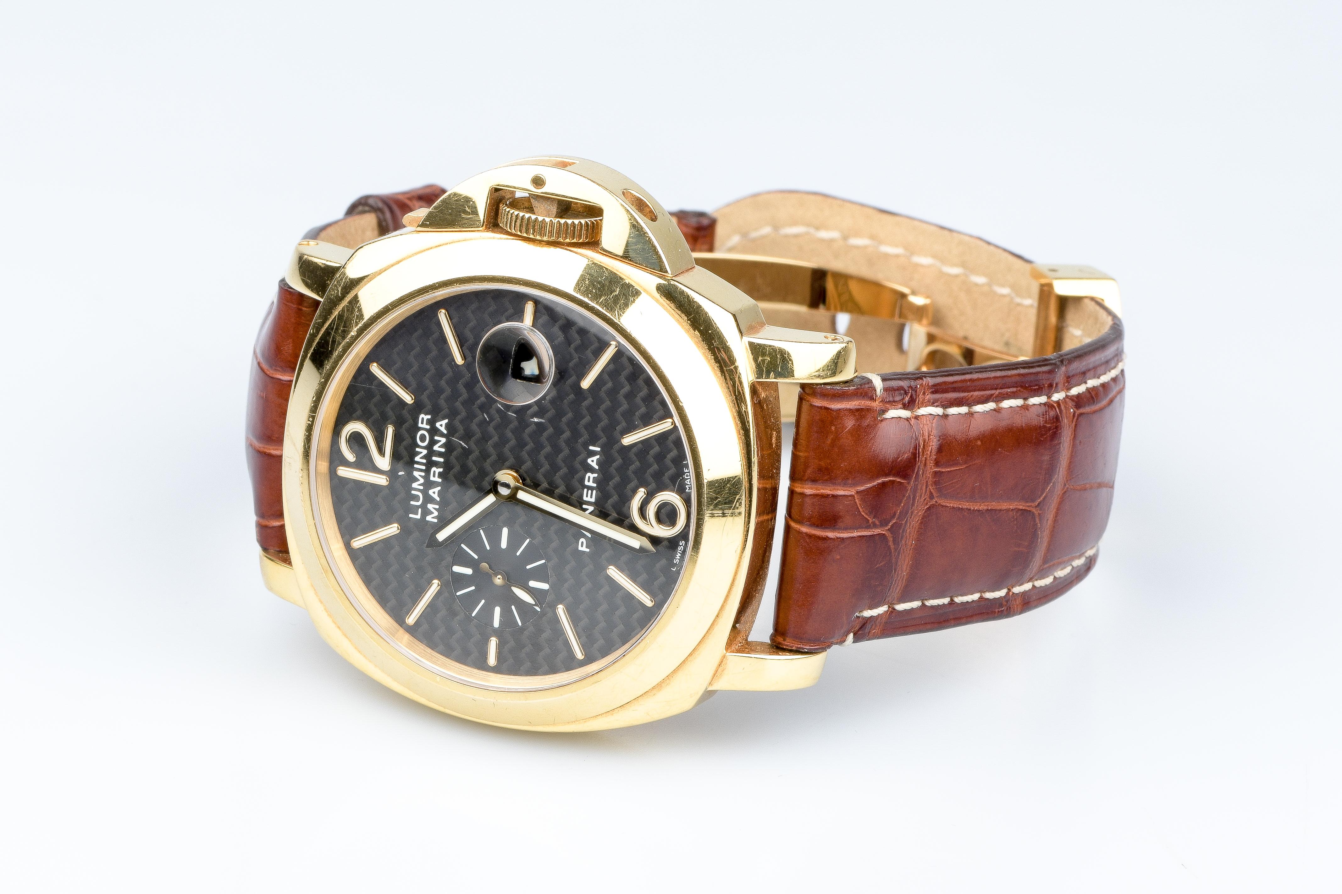 Panerai Luminor Marina 18 carat yellow gold watch 5