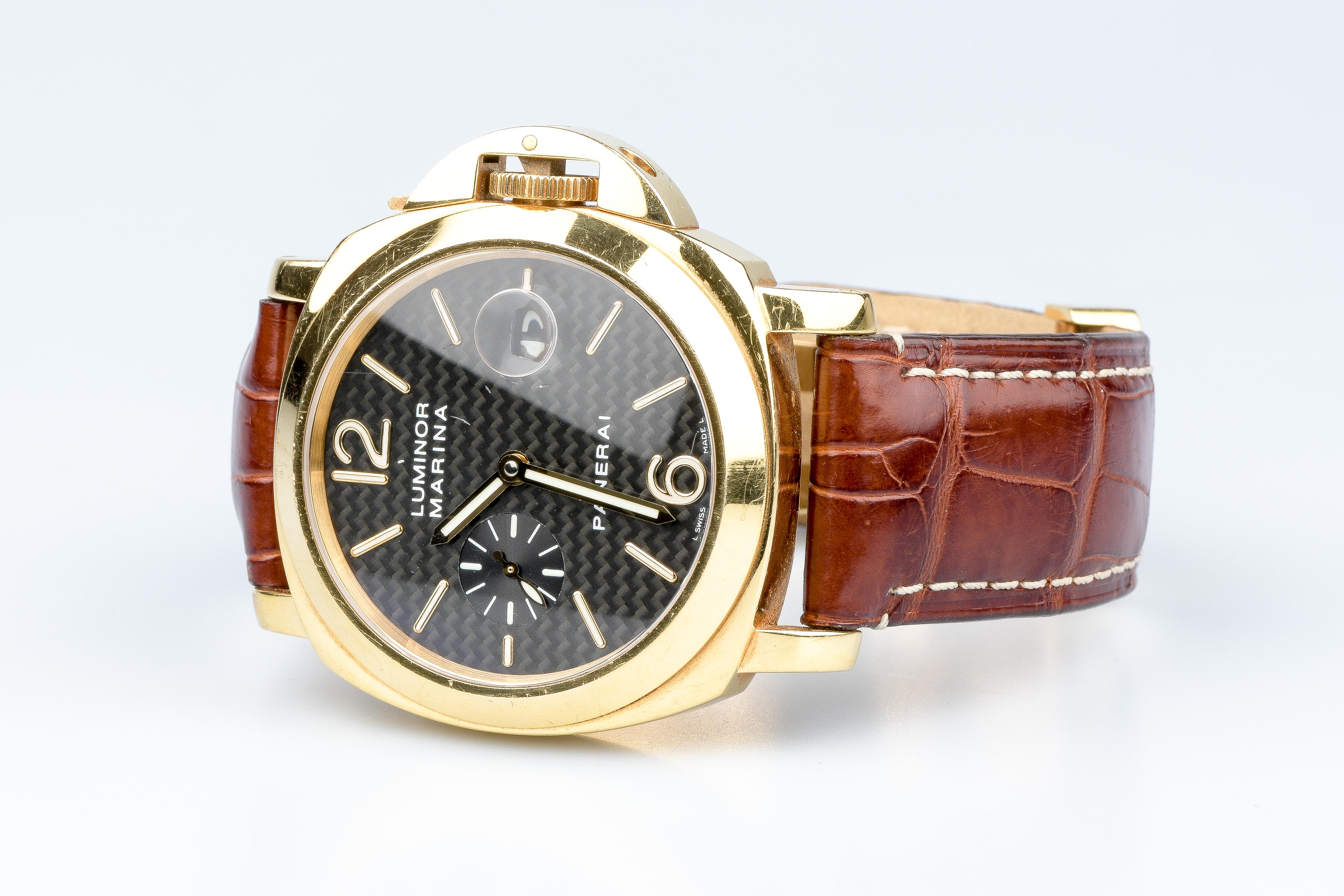 Panerai Luminor Marina 18 carat yellow gold watch 6