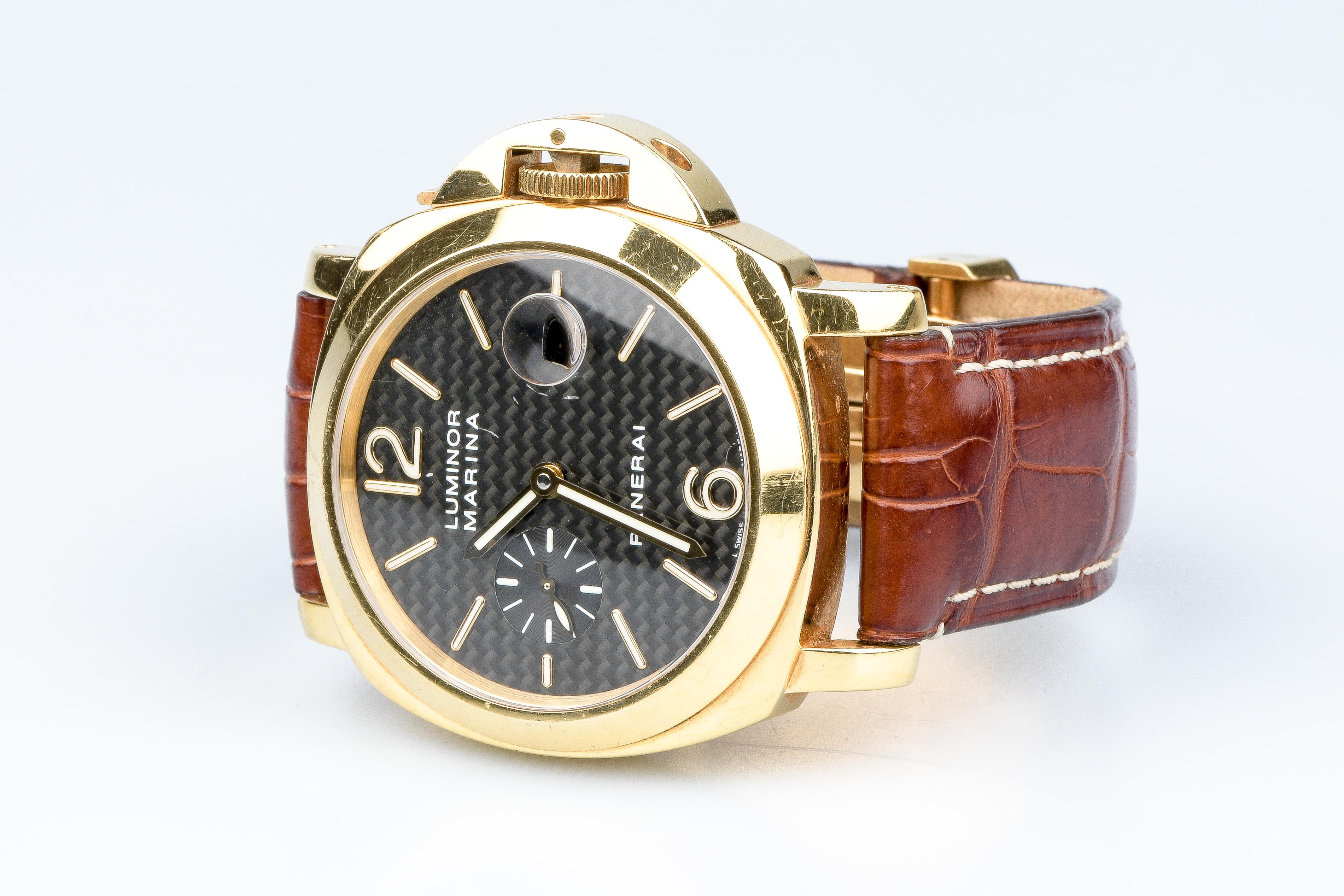 Panerai Luminor Marina 18 carat yellow gold watch 11