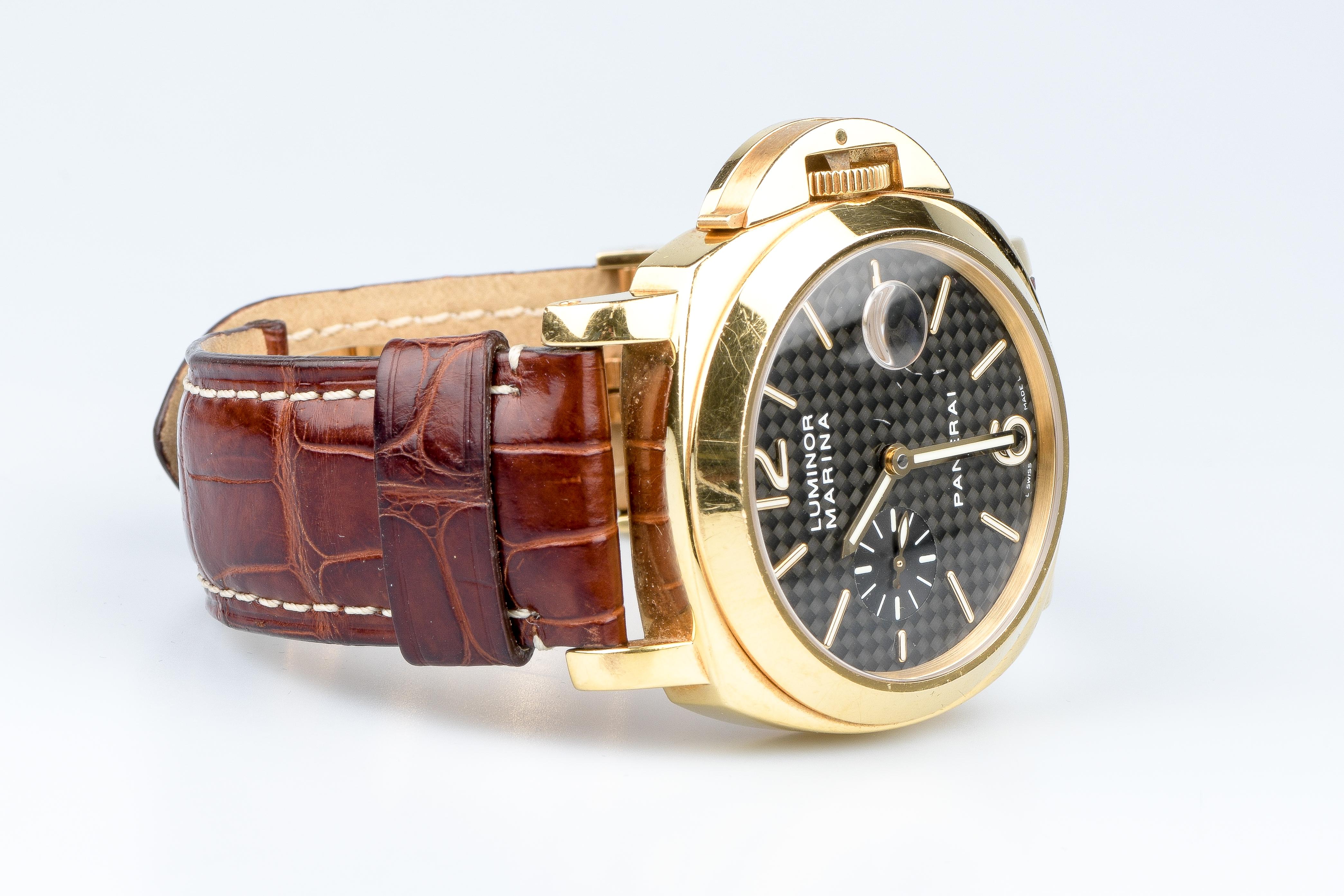 Panerai Luminor Marina 18 carat yellow gold watch In Excellent Condition In Monte-Carlo, MC