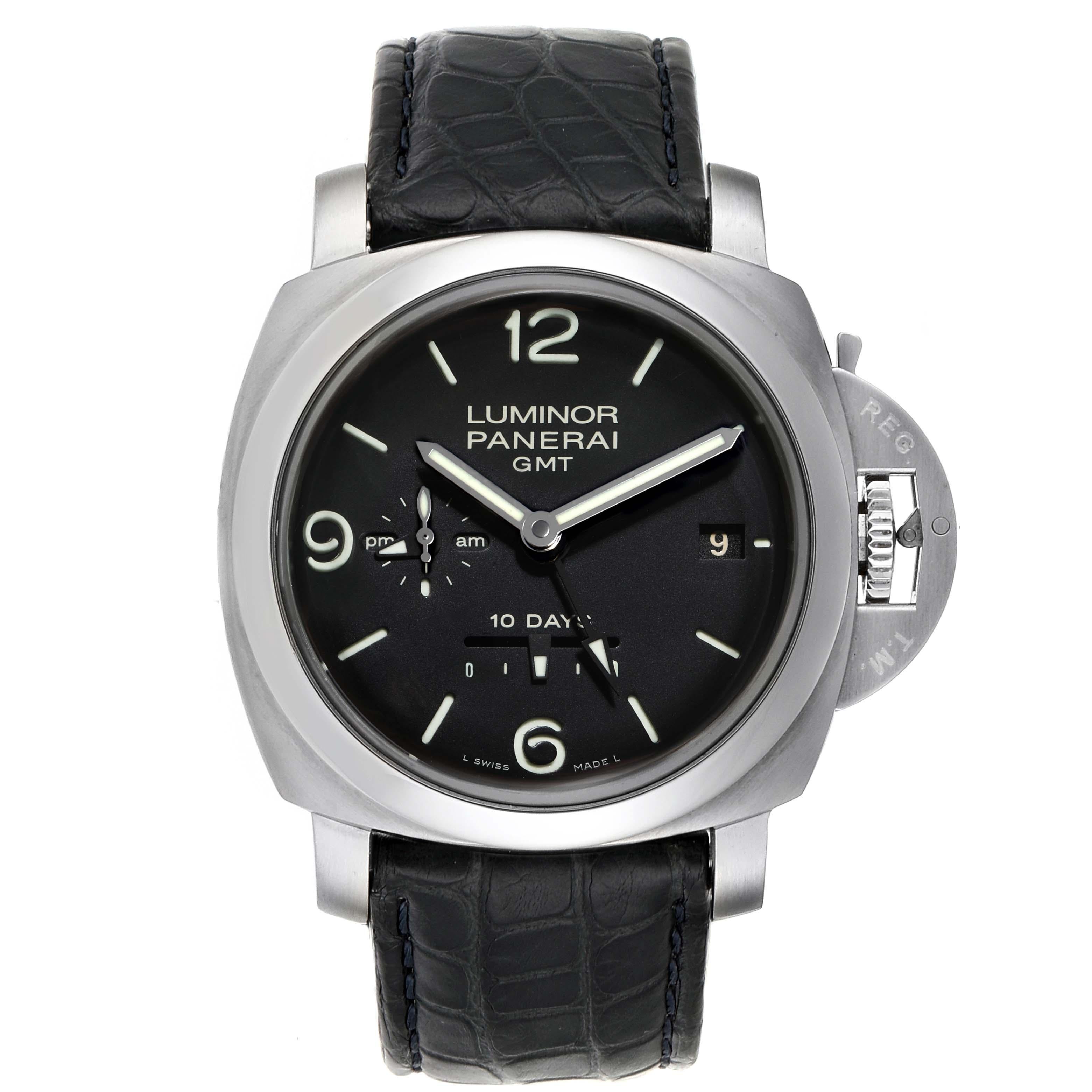 Panerai Luminor Marina 1950 10 Days GMT Watch PAM00270 Box Papers In Good Condition For Sale In Atlanta, GA