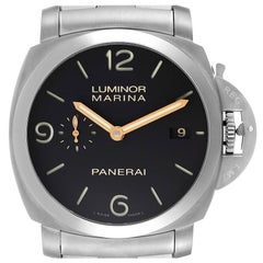 Panerai Luminor Marina 1950 3 Days Titanium 44mm Mens Watch PAM00352 Box Papers