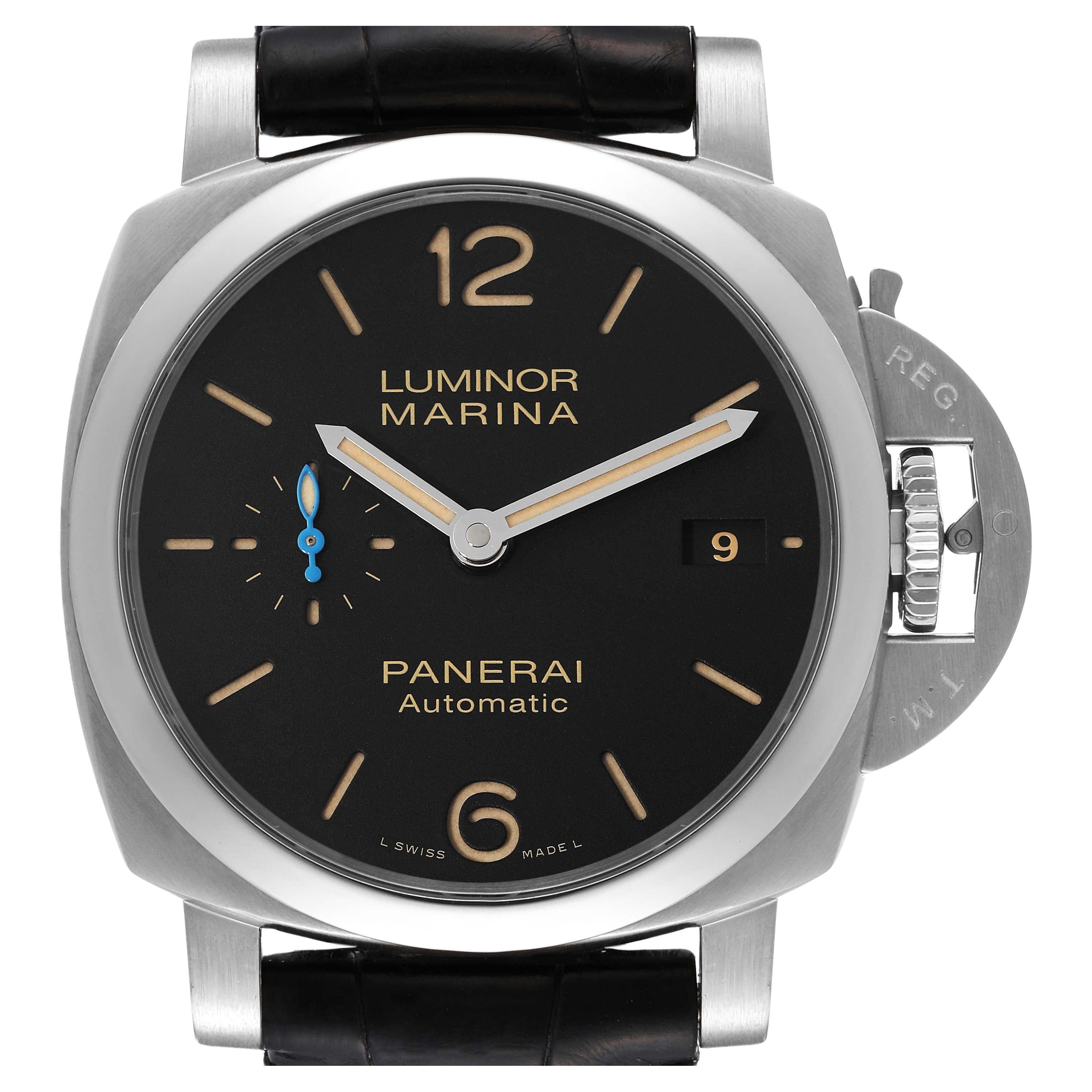 Panerai Luminor Marina 1950 42mm Black Dial Steel Mens Watch PAM01392 For Sale
