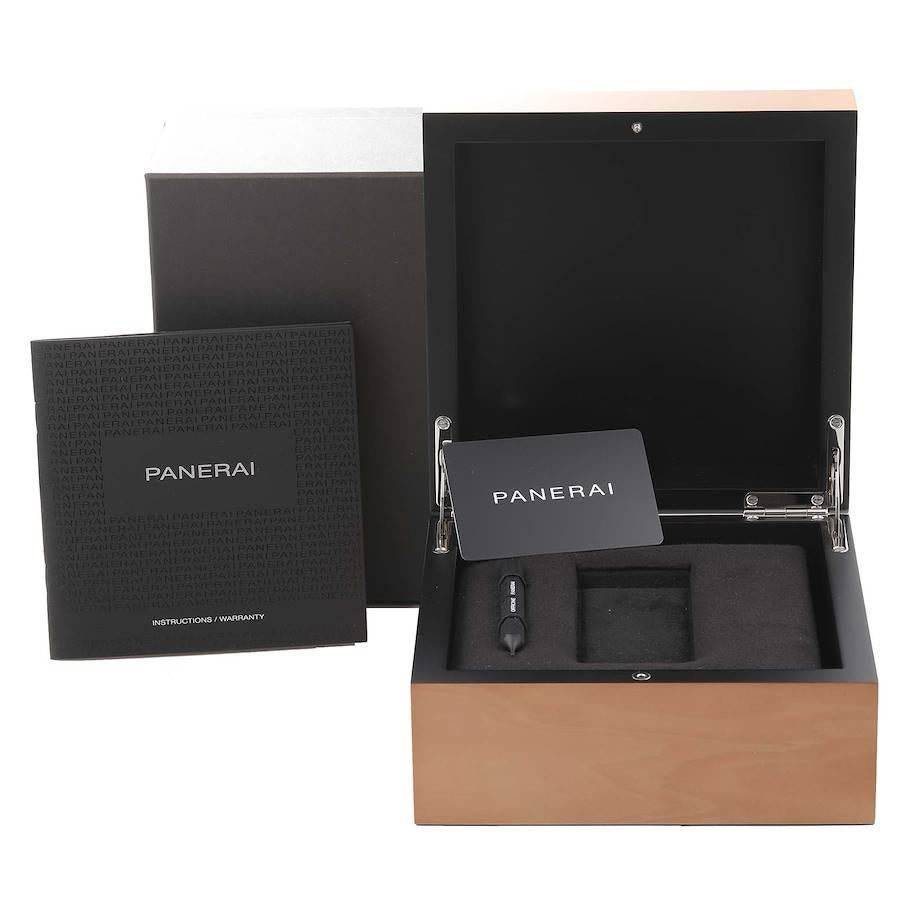 Panerai Luminor Marina 1950 Blue Dial Steel Watch PAM01028 Box Card For Sale 3