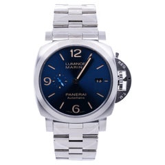 Panerai Luminor Marina 1950 Stahluhr mit blauem Zifferblatt PAM01058