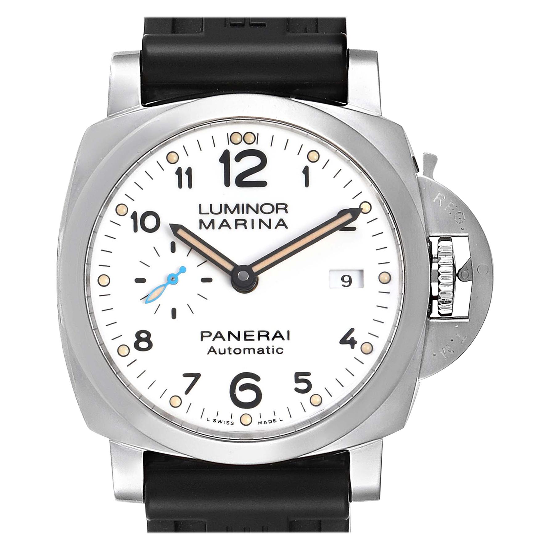 Panerai Luminor Marina 1950 White Dial Automatic Watch PAM01499 Box Papers