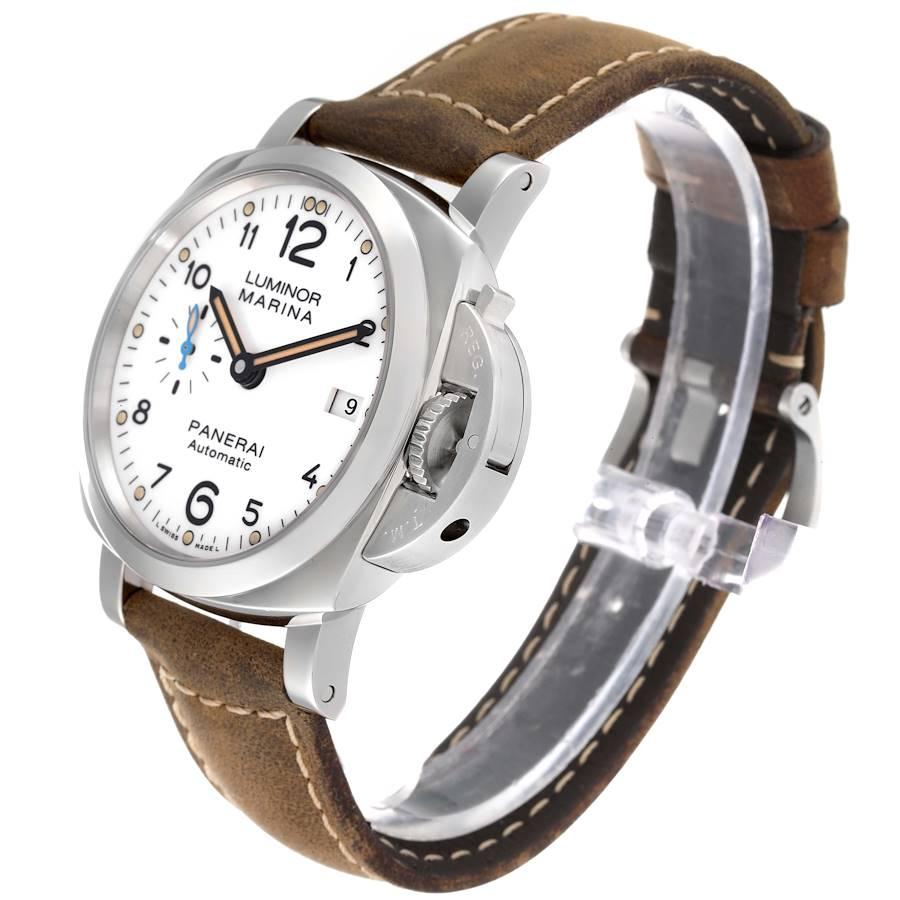 Panerai Luminor Marina 1950 weißes Zifferblatt Stahl Herrenuhr PAM01523 Box Karte 1