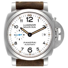Panerai Luminor Marina 1950 weißes Zifferblatt Stahl Herrenuhr PAM01523 Box Karte