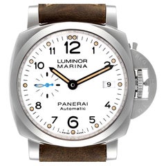 Panerai Luminor Marina 1950 White Dial Steel Mens Watch PAM01523 Box Card