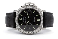 Panerai Luminor Marina 40mm Automatik PAM00048 Aftermarket Bust Down Diamanten