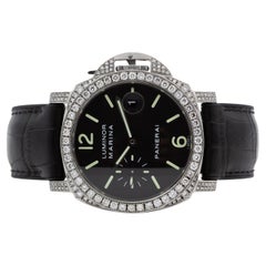 Panerai Luminor Marina 40mm Automatic PAM00048 Aftermarket Bust Down Diamonds