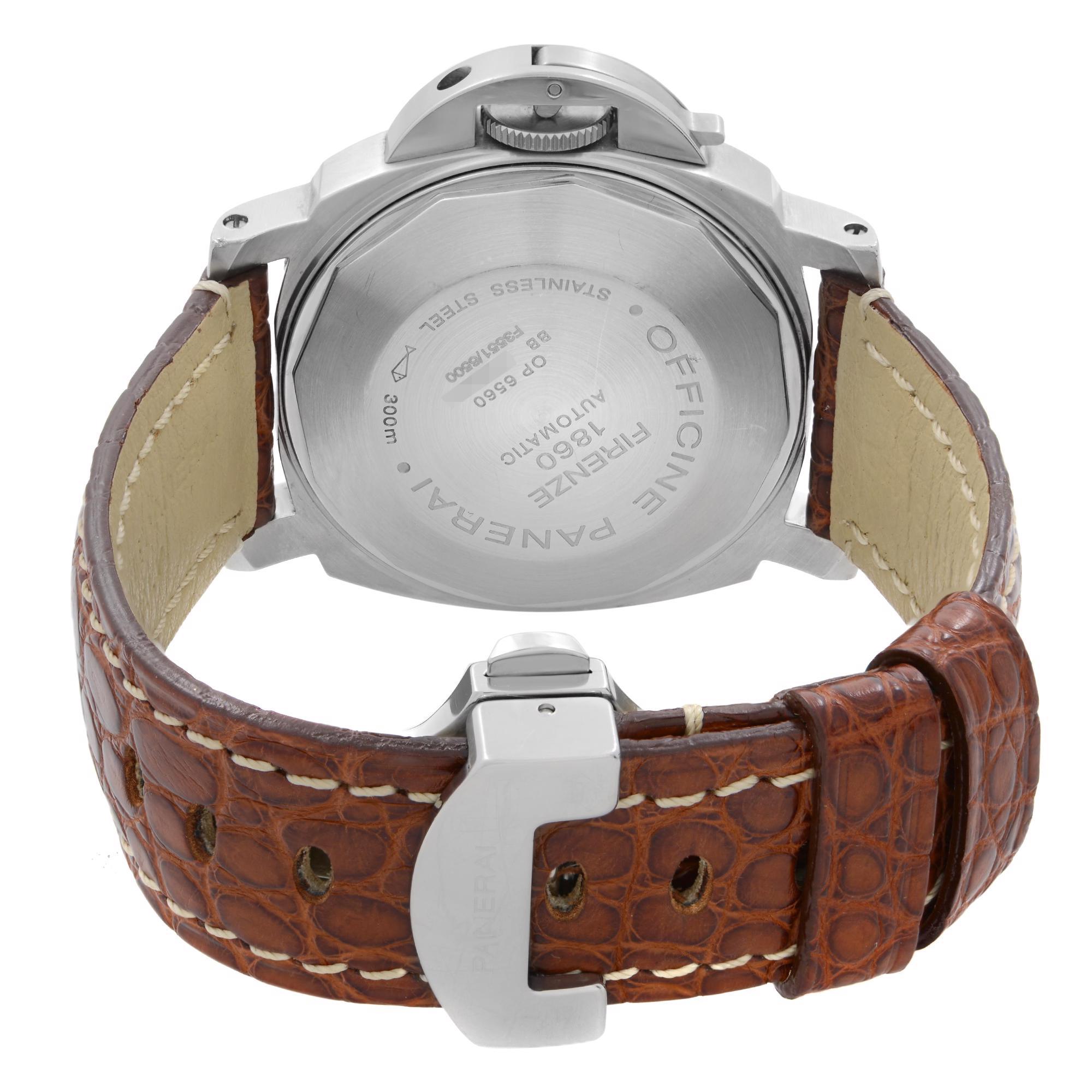 Panerai Luminor Marina Automatik-Herrenuhr mit weißem Zifferblatt aus Stahl PAM00049 2