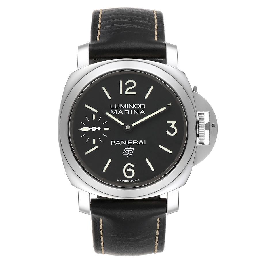 Panerai Luminor Marina 44mm Steel Mens Watch PAM00776 Box Paper. Hand-wound mechanical, P.6000 calibre, 15? lignes, 4.5mm thick, 19 jewels, 21,600 alternations/hour. Incabloc? anti-shock device. 3 Days Power Reserve, one barrel. 110 components. Two