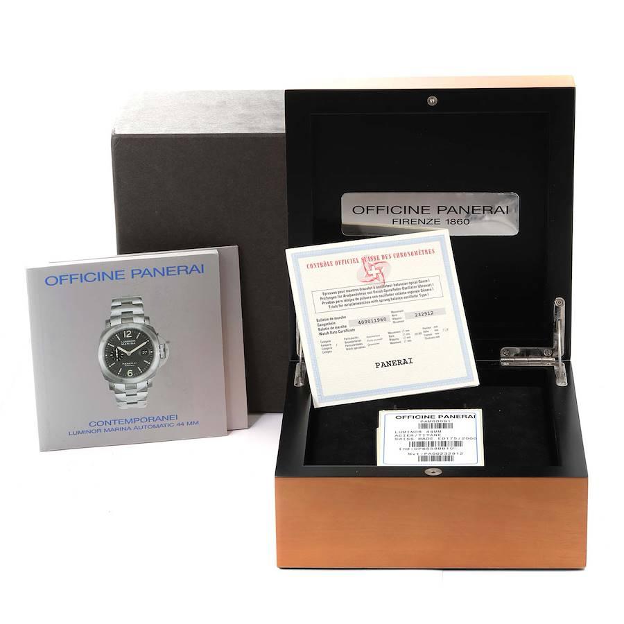 Panerai Luminor Marina Steel Titanium Mens Watch PAM00091 Box Papers 3