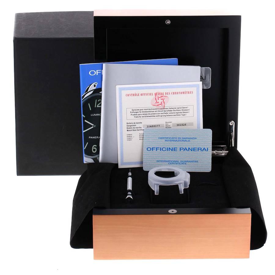 Panerai Luminor Marina Weiße Herrenuhr mit Zifferblatt PAM00113 Boxpapiere im Angebot 7