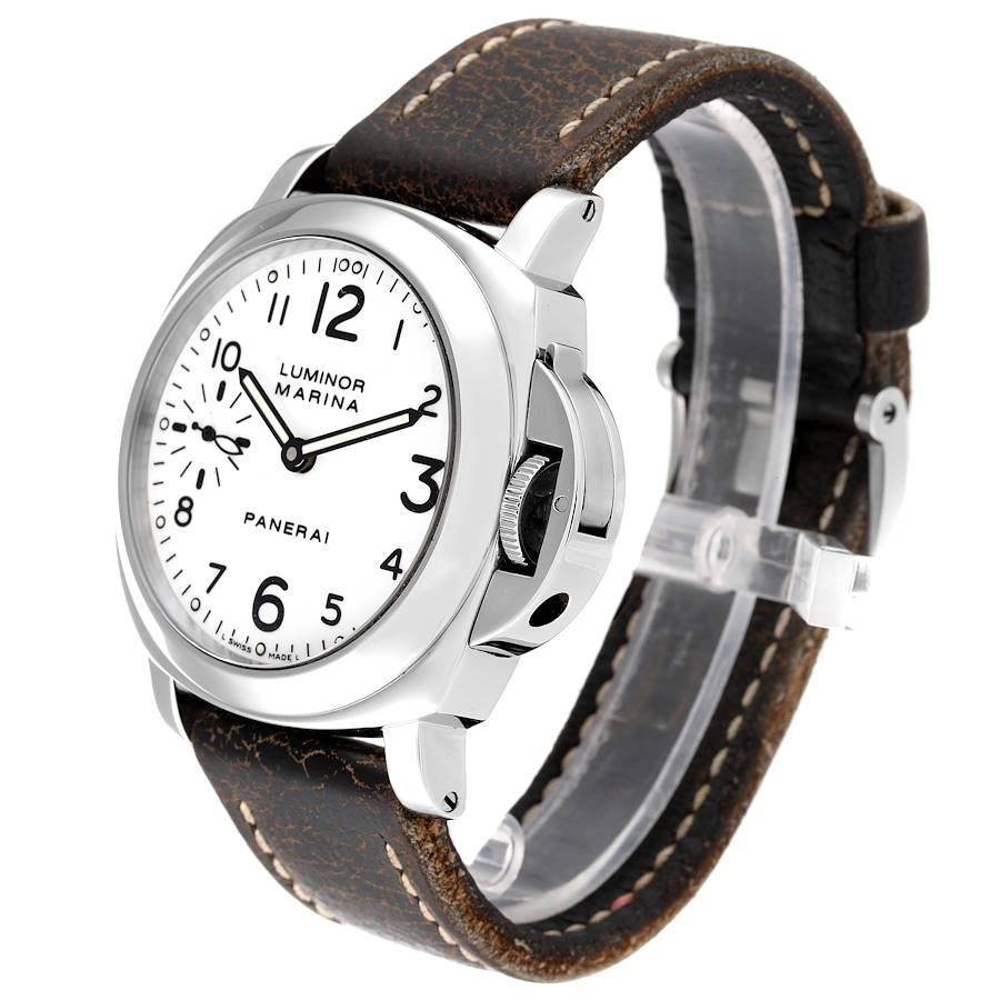 Panerai Luminor Marina Weiße Herrenuhr mit Zifferblatt PAM00113 Boxpapiere im Zustand „Hervorragend“ im Angebot in Atlanta, GA