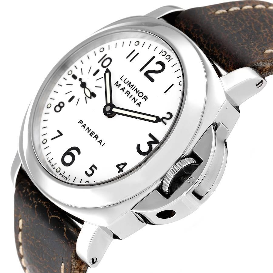 Panerai Luminor Marina Weiße Herrenuhr mit Zifferblatt PAM00113 Boxpapiere im Angebot 1