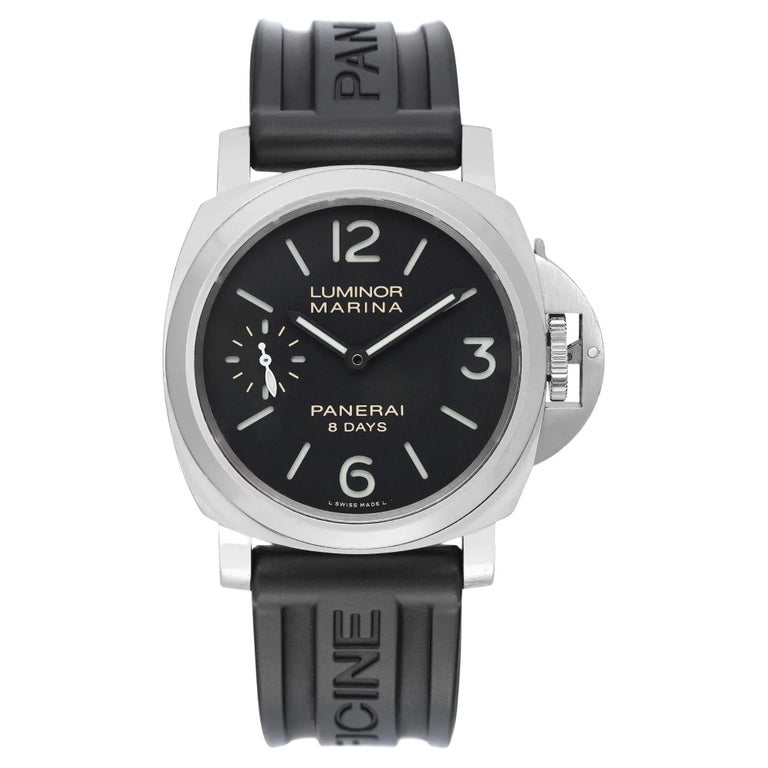 Panerai Luminor Marina 8 Days Steel Black Dial Hand Wind Men Watch