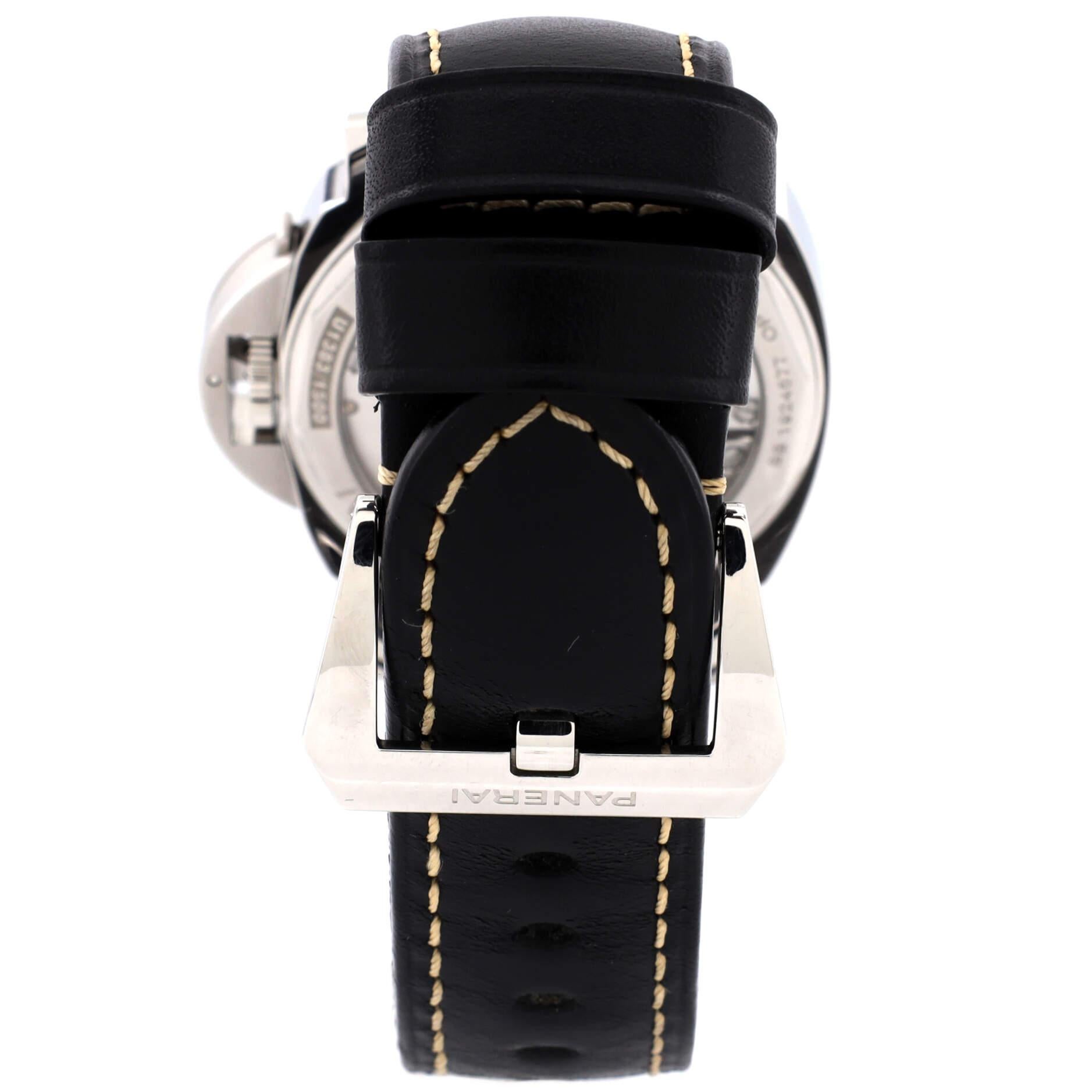 Panerai Luminor Marina 8 Tage Acciaio Handuhr aus Edelstahl und Leder 1