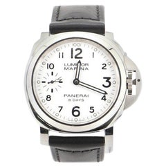 Panerai Luminor Marina 8 Days Acciaio Manual Watch Stainless Steel and Leather