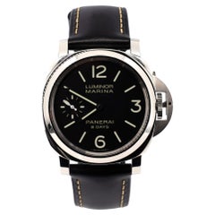 Panerai Luminor Marina 8 Days Acciaio Manual Watch Stainless Steel and Leather