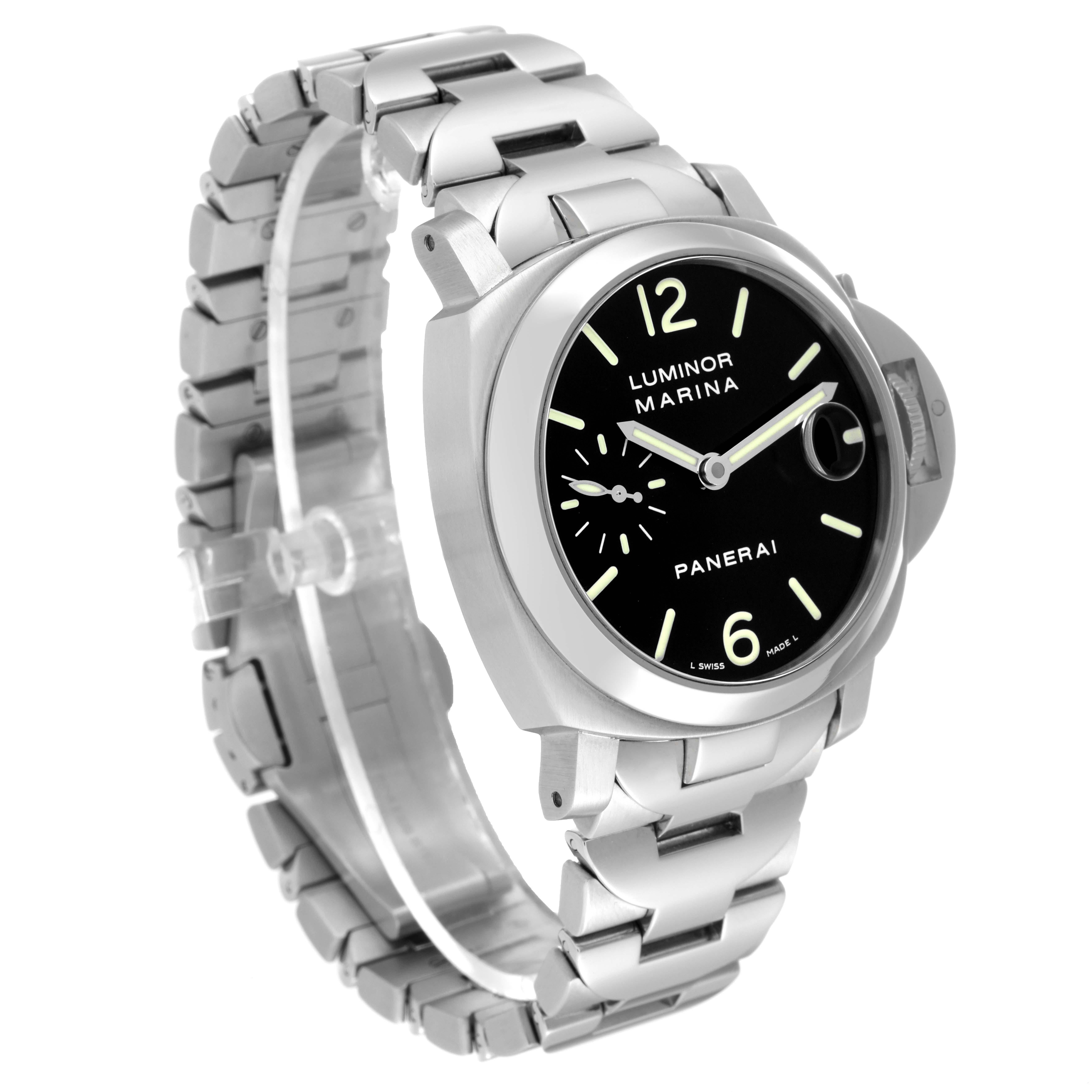 Panerai Luminor Marina Montre automatique pour homme en acier 40 mm avec carte boîte, modèle PAM00050 Excellent état - En vente à Atlanta, GA