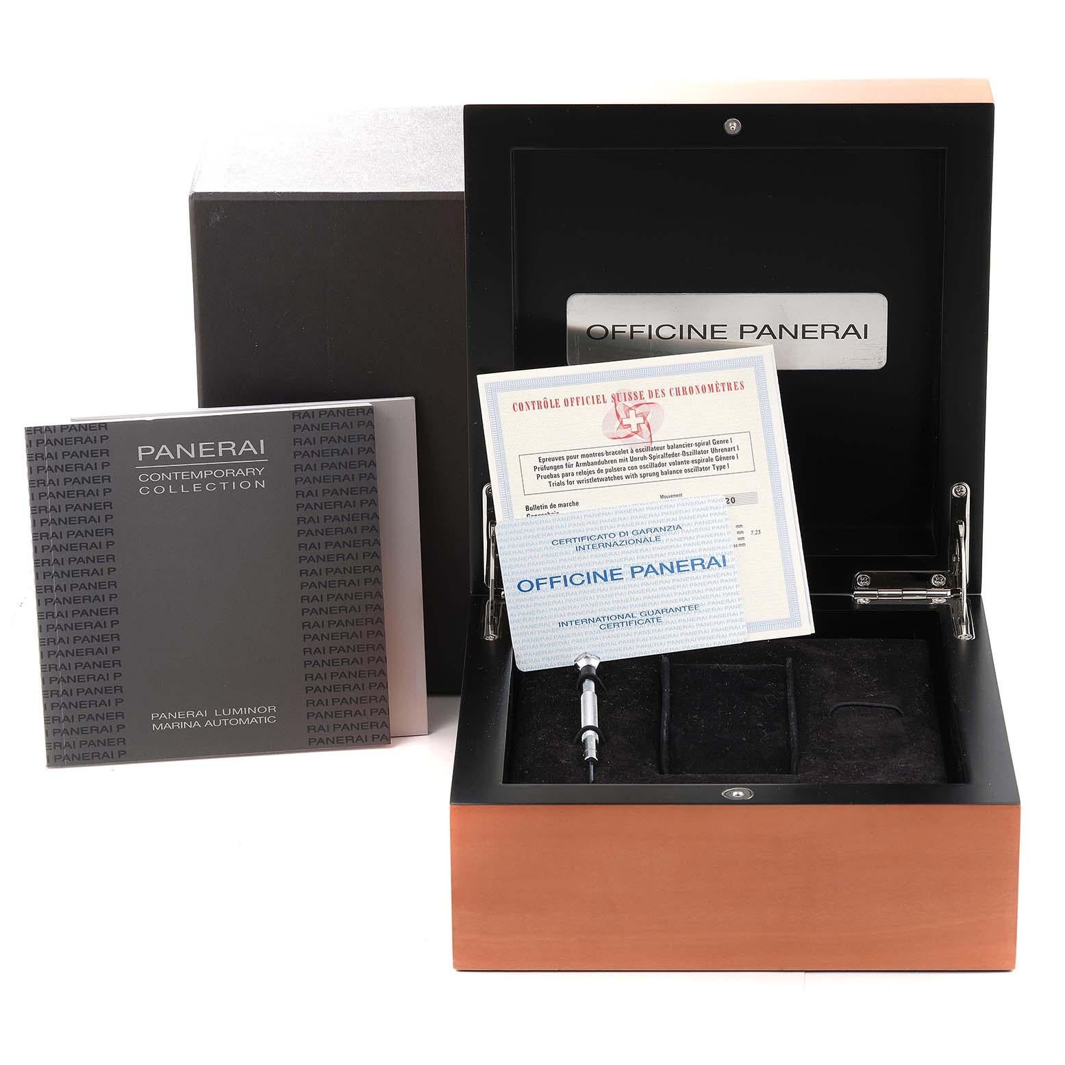 Panerai Luminor Marina Automático 44mm Acero Reloj Caballero PAM00104 Tarjeta Caja 4