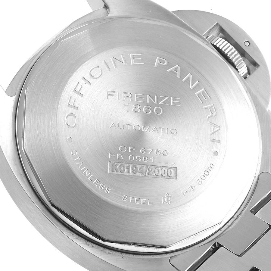 Panerai Luminor Marina Automatic Steel Mens Watch PAM00299 Box Card In Excellent Condition For Sale In Atlanta, GA