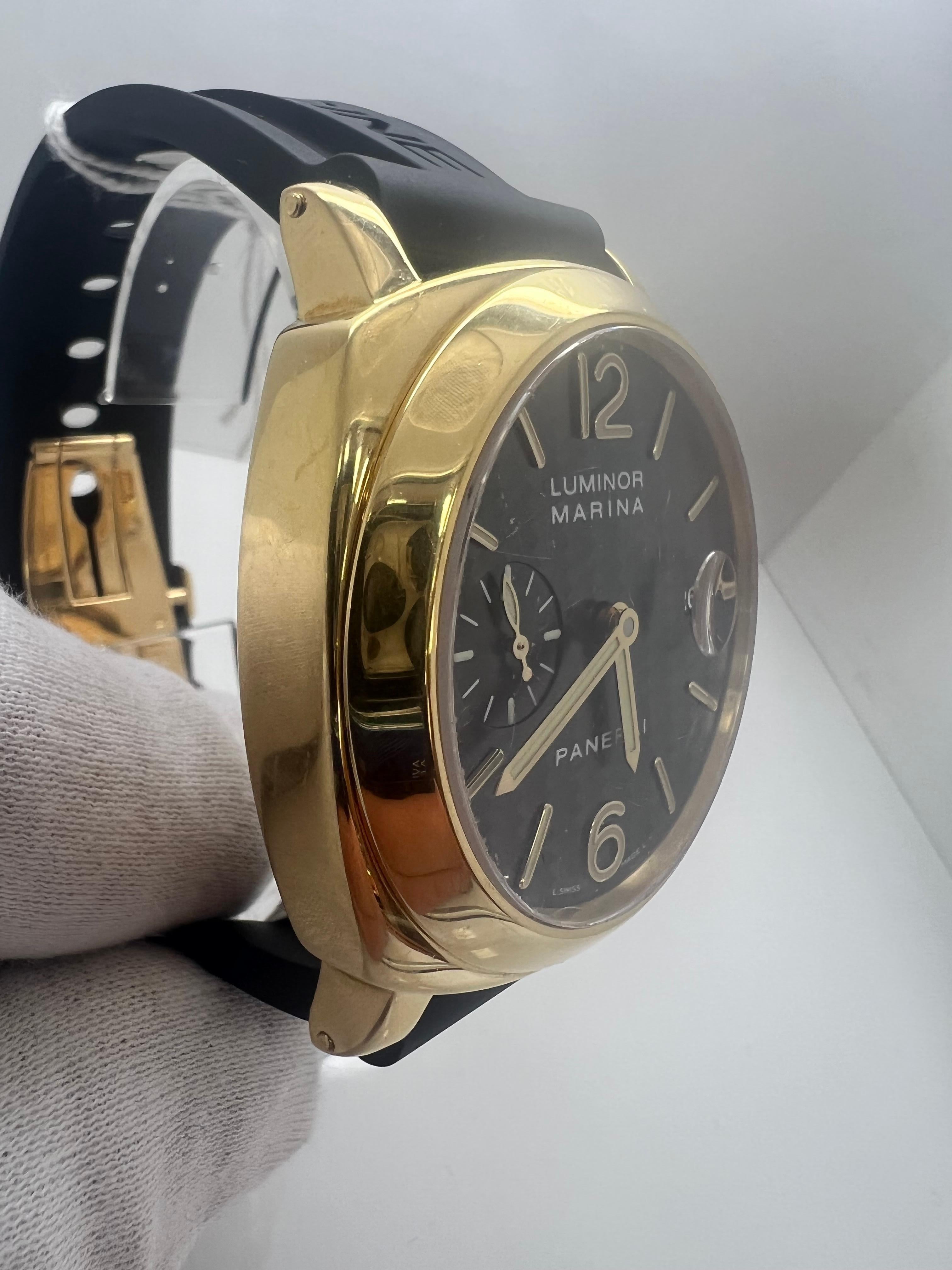 Panerai Luminor Marina Automatic 44mm Yellow Gold Mens Watch

excellent condition

all original parts

comes with originla box and paperwork

shop with confidence

