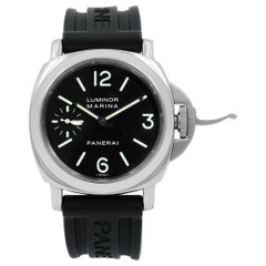 Panerai Luminor Marina schwarzes Zifferblatt Stahl Handaufzug Herren Lumineszenz Uhr PAM00111
