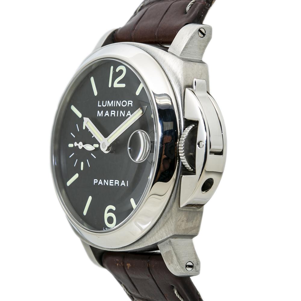Contemporary Panerai Luminor Marina PAM00048 Stainless Steel Automatic Mens Watch