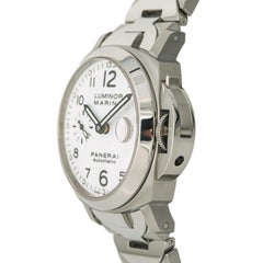 Panerai Luminor Marina PAM00051 Mens Automatic Watch White Dial SS 40mm