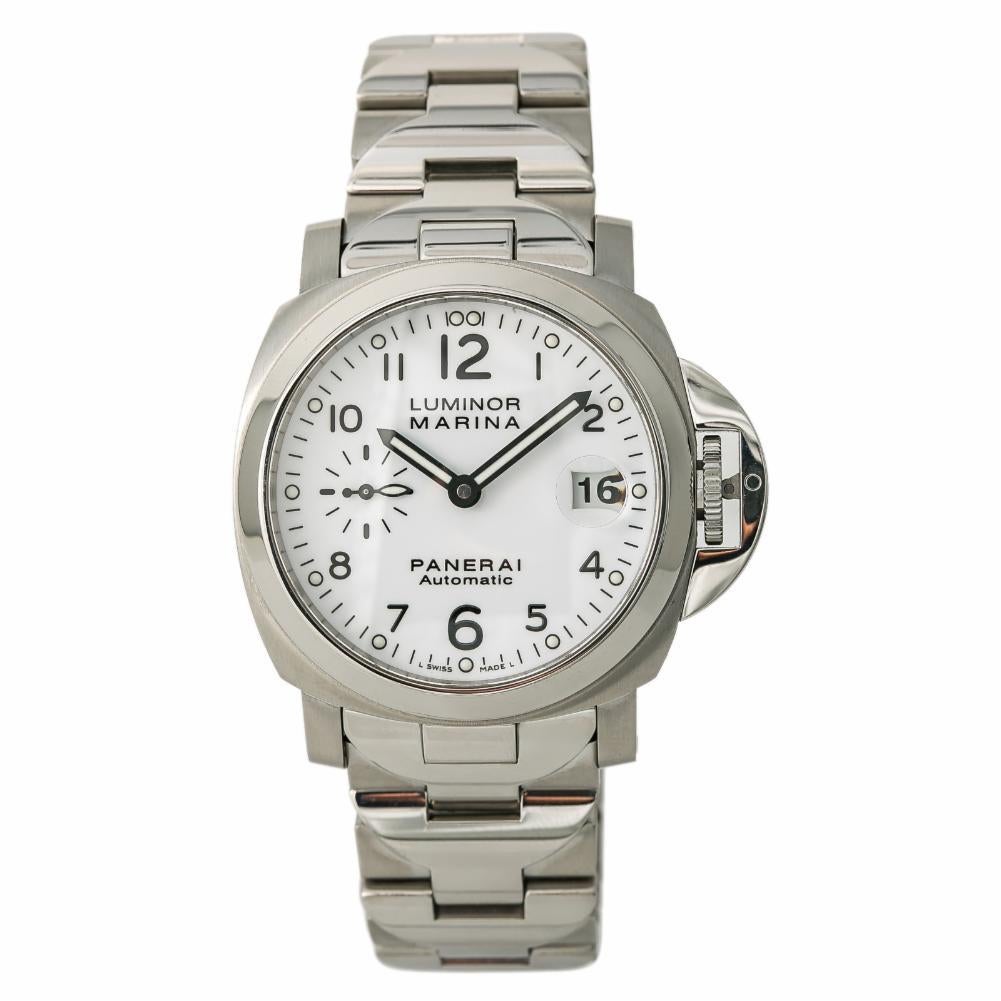 Panerai Luminor Marina PAM00051 Men’s Automatic Watch White Dial SS For Sale