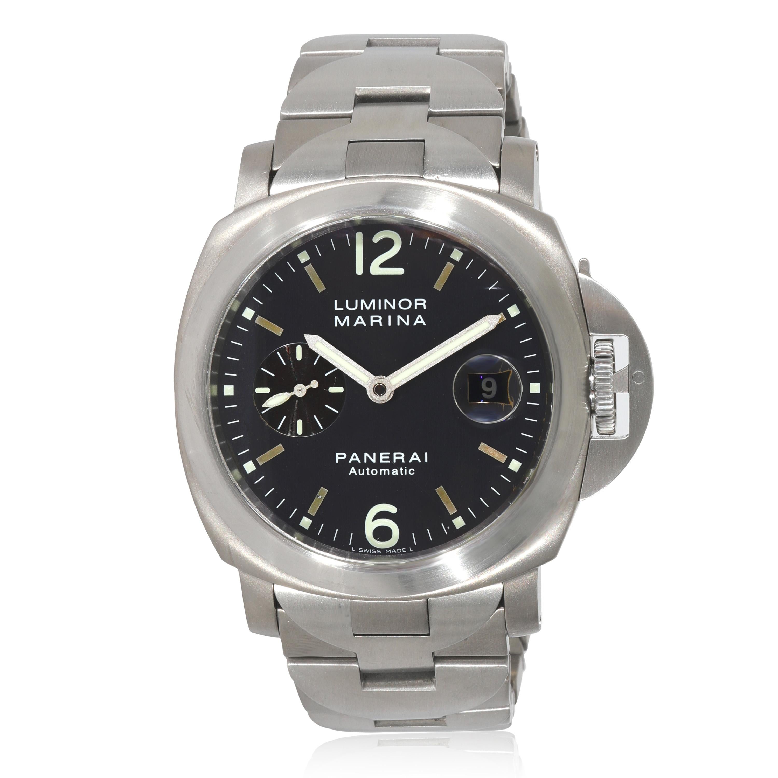 Panerai Luminor Marina PAM00091 Men's Watch in  Titanium In Excellent Condition For Sale In New York, NY